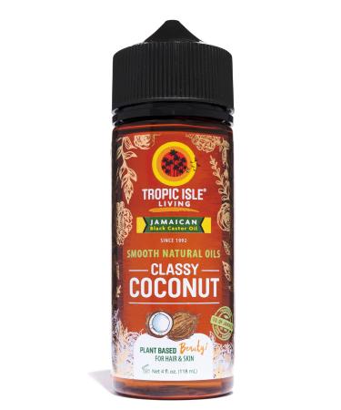 Tropic Isle Living Smooth Natural Oils for Hair Growth & Natural Skin Care | Refreshing Fragrance | Hydrating message oil | Skin care treatment | Hot Oil Treatment 4oz (Classy Coconut)