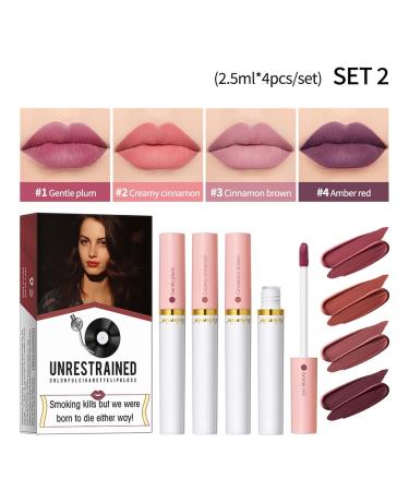 Buy MAEPEOR Matte Lipstick Set - 4 Velvety Waterproof Colors | Long Lasting & All Day Wear | Perfect Lipstick Samples Case (Set 02) - International Shipping Available - Buy Online on GoSupps.com