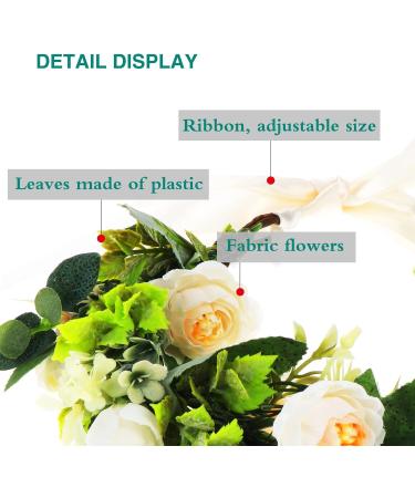Kinsinder Adjustable Floral Crown Headband Boho Flower Headband Flower Garland Floral Crown Floral Headpiece for Wedding Ceremony Party Festival (1) - Buy Online on GoSupps.com