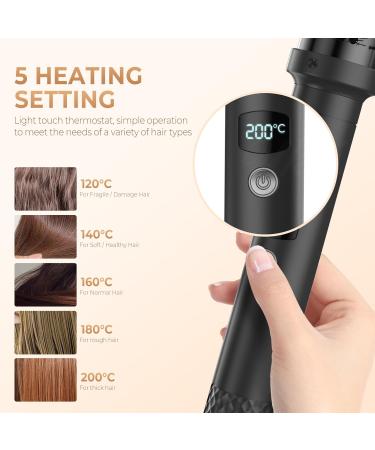 High-Performance 1.5" Thermal Curling Brush - Ionic Heated Round Brush with Tourmaline & Ceramic 10 Temp Settings Travel Friendly - Perfect for Volumizing Curls - Buy Online on GoSupps.com