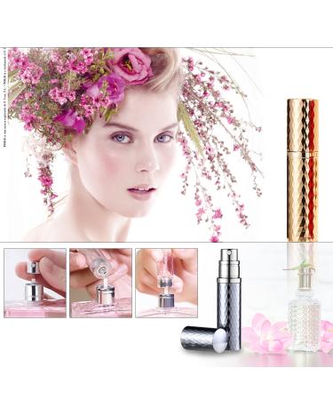Travel Cologne Bottle - Gold & Grey Rhombic Refillable Perfume Atomizer | 5ml Travel Spray - Buy Online on GoSupps.com