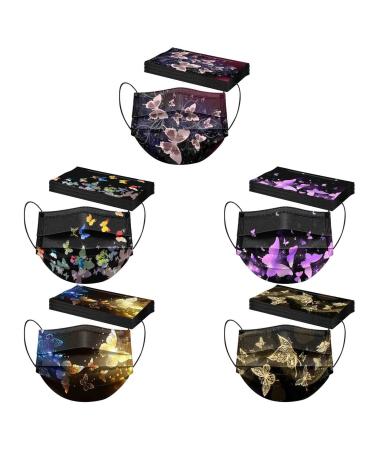 SDFRK 50 pieces of masks children disposable masks mouth protection children mask mouth protection fabric mouth and nose protection colorful 3-layer disposable mns mouth-cloth colorful starry sky pressure mouth protection motif motif