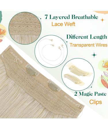 Easyouth Platinum Blonde Wire Hair Extensions 16 Inch Human Hair 80g #60 - Natural Thick Fishing Line Extensions - Buy Online on GoSupps.com