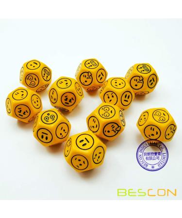 Bescon Emotion Weather & Direction Dice Set - 3 Piece Polyhedral RPG Dice in Blue, Green, Yellow - Buy Online on GoSupps.com