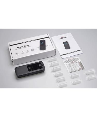 High-Accuracy Rechargeable Breathalyzer | Digital Alcohol Tester | Professional Sensor for Personal & Commercial Use | 10 Mouthpieces | Dark Black - Buy Online on GoSupps.com