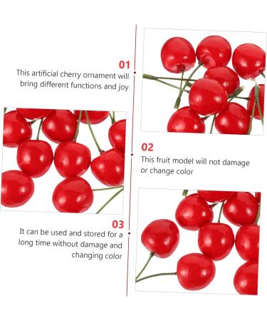 Zerodeko 10pcs Artificial Cherry Fake Cherries Fruit Cognitive Toy Home Kitchen Fruit Decoration Photo Props Fruits Cake Topper Faux Cherries Cherry Tomatoes Child Plastic Kitchen Cabinet - Buy Online on GoSupps.com