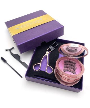 4 Pairs Magnetic Eyelashes - Reusable Natural Look False Lashes Set in Pink with Applicator - Buy Online on GoSupps.com