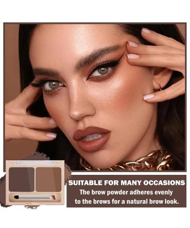 CAHIUYOA Eyebrow Makeup Powder Kit | 2 Colors Dark Brown & Light Brown | Perfect Brow Filler with Brush | International Shipping - Buy Online on GoSupps.com