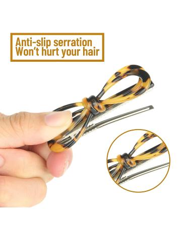 3Pcs Cobahom Duckbill Hair Clips Set - 2.5 inch Hollow Bow Hairpin in Yellow-Brown, Beige, and Red-Green - Fashion Hair Clips for Women Girls - Buy Online on GoSupps.com