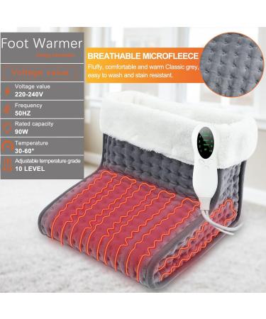 Buy Bute Electric Foot Warmers - Washable Lining 30-60 Fast Heating 10 Adjustable Temperatures Dark Gray - International Shipping - Buy Online on GoSupps.com