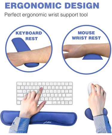 Doctor Developed Ergonomic Wrist Rest - Blue | Perfect for Mouse & Keyboard Use | Enhance Wrist Health & Posture | Dr Arthritis - Buy Online on GoSupps.com