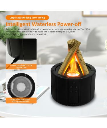 KTZCTPCA Campfire Flame Fire Diffuser Humidifier Mini Bonfire Flame Essential Oil Diffuser 250ml Aromatherapy Oil Diffuser for Home Bedroom Office Yoga Timer & Waterless Auto Shut-Off (Black) - Buy Online on GoSupps.com