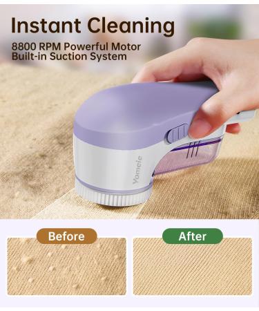 Rechargeable Fabric Shaver - Electric Lint Remover with 6-Leaf Blades for Clothes & Furniture - Purple Couch Pilling Remover - Buy Online on GoSupps.com