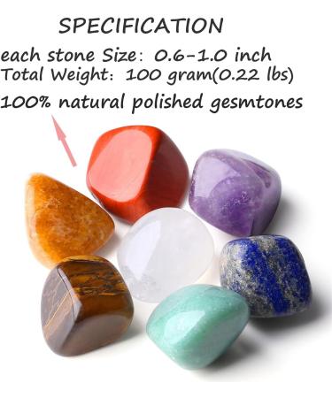 XIANNVXI 7 Chakra Natural Irregular Polished Tumbled Stones - Bulk Gemstones for Reiki Energy Healing - 100g - Buy Online on GoSupps.com
