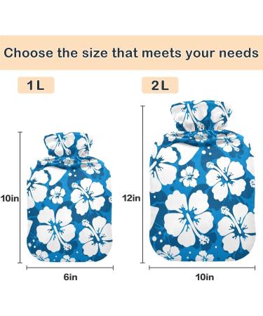 Buy Naanle Blue Hawaii Flowers Hot Water Bottle - 2L for Pain Relief & Heat Therapy | Large Transparent Design - Buy Online on GoSupps.com