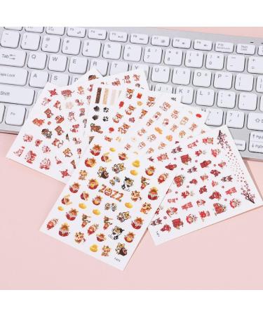 Self-Adhesive Manicure Accessories Hand-made Animal Prints Nail Stickers Tiger Decals Nail Art Decorations Nail Slider(Style 6) - Buy Online on GoSupps.com
