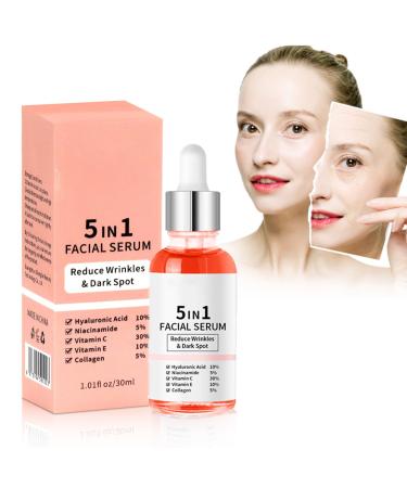 5 in 1 facial serum 5 in 1 facial serum 30 ml facial serum with hyaluronic acid 10%+niacinamide 5%+vitamin C 30%+vitamin E 10%+collages 5% anti -aging serum brightening serum style2