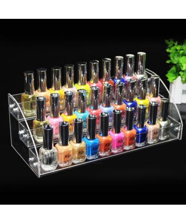 Nail Polish Display Stand - 6 Types Acrylic Rack Organizer Holder | Three Layers | Ideal for Makeup Storage - Buy Online on GoSupps.com
