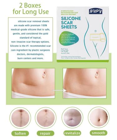 Buy Silicone Scar Sheets - 2 Boxes (1.6 x 60 Roll) for Effective Scar Removal | Reusable Silicone Scar Tape for All Types of Scars - International Shipping Available - Buy Online on GoSupps.com