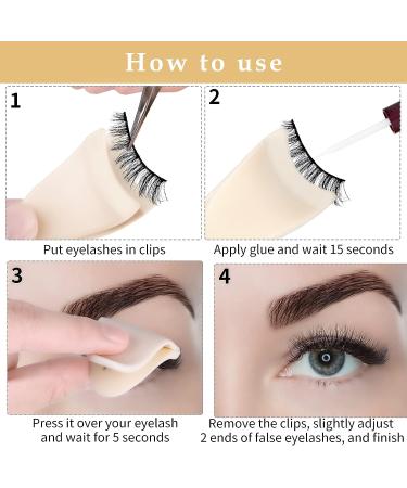 3-in-1 False Eyelashes Applicator Tool for Easy and Precise Application | Upper and Lower Eyelash Brush Mascara Guard | Makeup Tool for Convenient Lash Wear - Buy Online on GoSupps.com