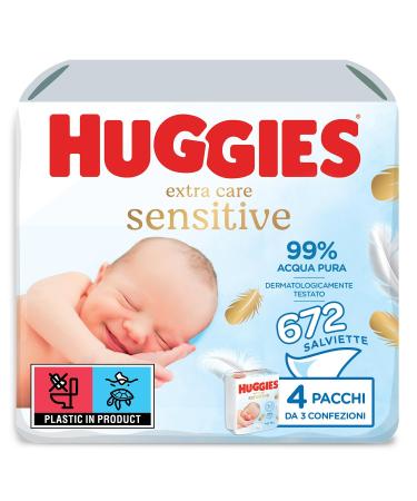 Huggies Pure - Extra Care - Baby Wipes 1 Box with 4 pacs (3 x 56 wipes pPack) 12-Pack - Buy Online on GoSupps.com