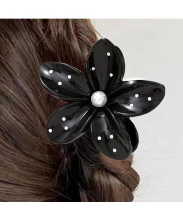 Shakven Flower Claw Clips For Hair - Seaside Holiday Flower Hairpin Seaside Holiday Hair Clip Headwear Spotted Design Claw Clip For Teen Girls Black - Buy Online on GoSupps.com