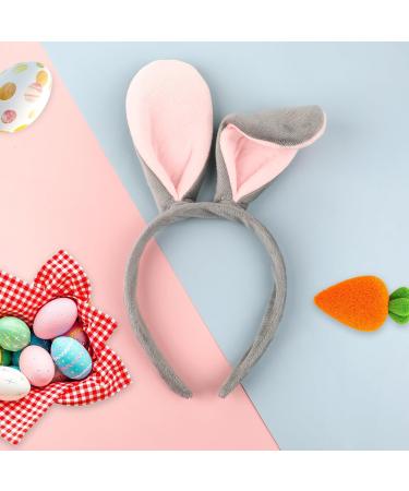 Abeillo Bunny Ears Headband Cute Plush Rabbit Ears Hairband Gray&Pink Hair Styling Decoration for Bunny Costume Cosplay Party Fancy Dress Up Accessories Women's Fashion Headbands - Buy Online on GoSupps.com