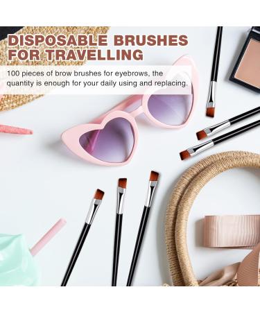 Gerrii 100 Pieces Disposable Angled Eyebrow Brushes Eye Liner Brush Disposable Angle Brushes Tinting Brushes for Women Girls Salon Beauty Cosmetic Make up Tool Disposable Esthetician Supplies (Silver) - Buy Online on GoSupps.com