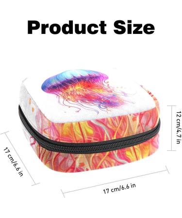 HomeDecorZone Portable Period Kit Bag for Girls - Jellyfish Multicoloured | Pads and Tampons Pouch with Zipper - Buy Online on GoSupps.com
