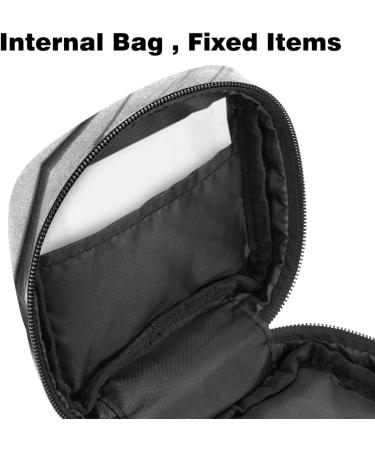 Menstruation Pad Bag with Zipper - Stylish Women's Napkin & Tampon Collection Bag in Abstract Gray Psychedelic Design | Perfect for Girls - Buy Online on GoSupps.com