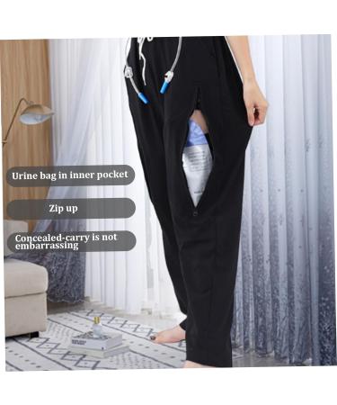 Warm Catheter Pants with Double Zippered Pockets - Hold Two 2000ml Catheter Bags - Comfortable & Thicken Design for All-Day Use - Buy Online on GoSupps.com