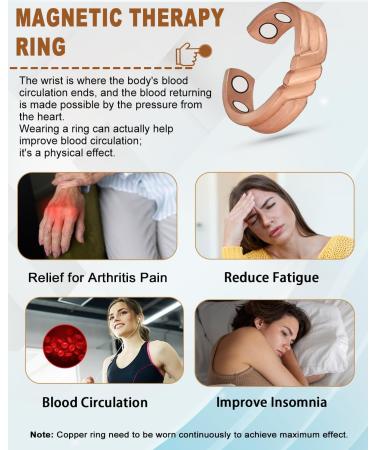 EnerCoppeX Copper Magnetic Ring for Women Lymphatic Drainage Adjustable Ring 3500 Gauss Magnet (CPR-0958) - Buy Online on GoSupps.com