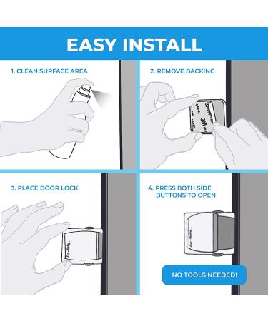 4 Pack Eco-Baby Sliding Door Locks - Childproof Safety Window Locks for Glass Doors (Grey) - Buy Online on GoSupps.com