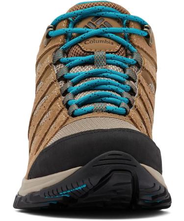 Columbia Women's Redmond III Mid Waterproof Hiking Shoe - 8 Wide - Khaki/Sea Level - Buy Online on GoSupps.com