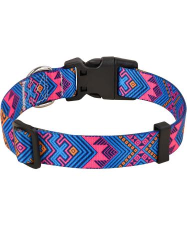 Mihqy Adjustable Dog Collar - Soft Bohemian Design for All Sizes | Comfortable Floral & Geometric Patterns - Perfect for Small Medium & Large Dogs (Neck 38-63 cm Width 2.5 cm) - Buy Online on GoSupps.com
