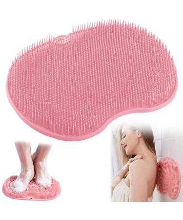 Slip-proof silicone massage pad foot brush W scher Massager shower shower foot massager scrubber silicone shower foot scrubber massage cleaner with non-slip suction cups (red)