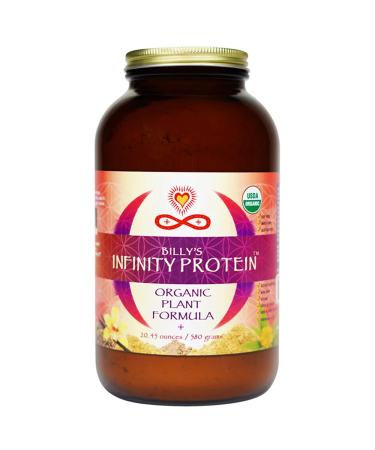 Infinity Organic Plant Based Protein Powder | Organic Hemp Protein Powder + Brown Rice Protein Powder with Enzymes & Prickly Pear Nopal Cactus | Vegan Sugar Free Soy Free Whey Free Non GMO (580g)