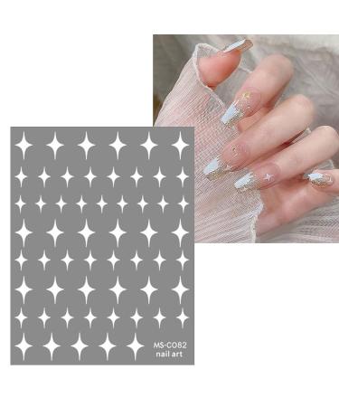 JMEOWIO Colorful Star Nail Art Stickers Decals - 10 Sheets | Self-Adhesive Pegatinas U as | Platinum Black Silver | Nail Supplies & Decoration - Buy Online on GoSupps.com