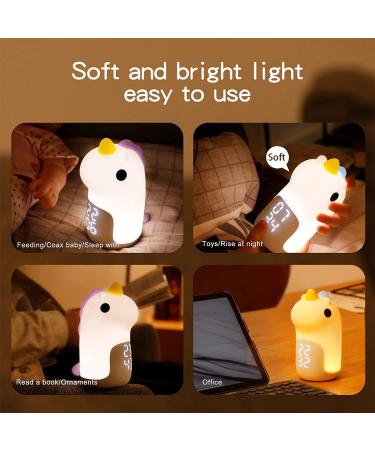 Woukksy Children Alarm Clock with Cute Unicorn Light | Rechargeable Night Light & Snooze Function | Ideal Gift for Girls - Blue - Buy Online on GoSupps.com