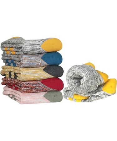 AmGift Women's Hiking Crew Socks 5 Pairs - Moisture Wicking Outdoor Sports Boot Socks - Buy Online on GoSupps.com