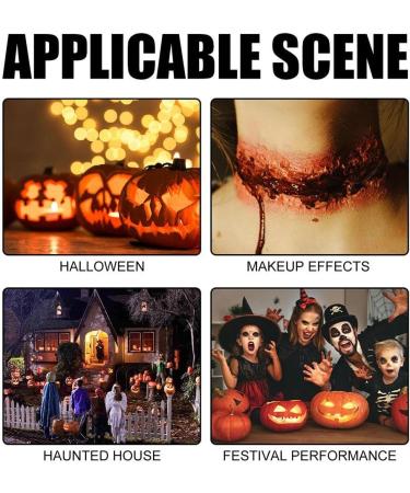  Mrisata Halloween Scar Wax Fake Blood Gel Makeup Kit Skin Wax Special Effects Scene Fake Scar Wound Molding with Spatula (A) - Buy Online on GoSupps.com