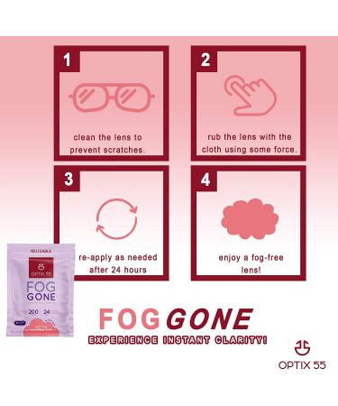 Fog Gone Anti Fog Wipe for Glasses - Reusable Microfiber Lens Cleaner for Eyeglasses, Electronics, Ski Masks & Screens - Streak-Free - 1 Pack - Buy Online on GoSupps.com