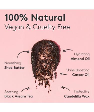 Delhicious Black Tea Body Scrub - Natural Vegan Exfoliator for Very Dry Skin | Hydrating Moisturizer with Shea Butter & Almond Oil - 140ml - Buy Online on GoSupps.com