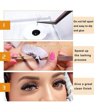 Pre Made Fan Eyelash Extensions 3D-0.07D-15mm Short Stem Russian Volume Lashes by B&Q LASH - Buy Online on GoSupps.com