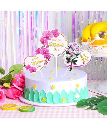 12 Pcs Mothers Day Cake Topper Mothers Day Party Cake Decorations Mothers Day Cupcake Topper - Buy Online on GoSupps.com