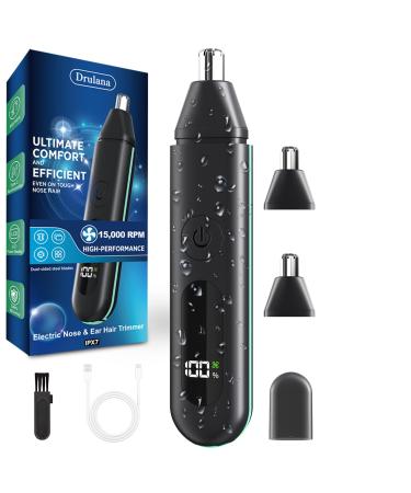 Nose Hair Trimmer for Men - 2024 Professional Painless Ear & Facial Hair Trimmer for Men Women IPX7 Waterproof USB Rechargeable Dual Edge Blades for Easy Cleansing LCD Display