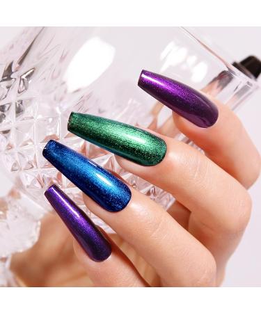 Imtiti Pearl Gel Nail Polish Set 5 Colors Transparent Shell Shimmer Nail Gel Polish Blue Purple Rose Gold Green Mermaid Nail Drawing Gel With Black Gel Polish Spring Summer Soak Off UV Led 6ML - Buy Online on GoSupps.com