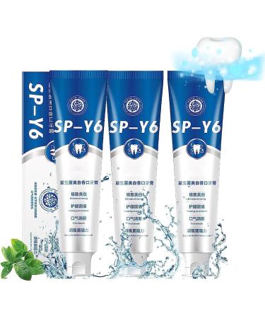 3 Pcs SP-Y6 Probiotic Toothpaste, SP-Y6 Beneficial Bacteria Whitening Mouth Plaster, Teeth Whitening Whitening Popular Toothpaste, for Fresh Breath