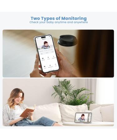 ieGeek 2K Wifi Baby Monitor with Camera, Night Vision, Phone App & 5 Screen Control - Smart Video Baby Monitor with Automatic Tracking, PTZ, Crying Detection, Temp and Humidity Sensor - Perfect Baby Gift - Buy Online on GoSupps.com