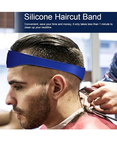 2 Pcs Neckline Shaving Template Hair Trimming Guide for Men Silicone Haircut Band Great for Man DIY Haircut Blue and Gray (Style 1) - Buy Online on GoSupps.com